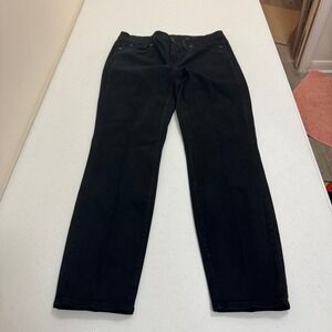 J.Crew Toothpick Skinny Jeans Black Solid Mid Rise Denim Pants Size 30